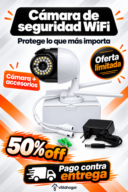 Cámara de seguridad WiFi 1080P con visión nocturna | 50% de descuento por tiempo limitado